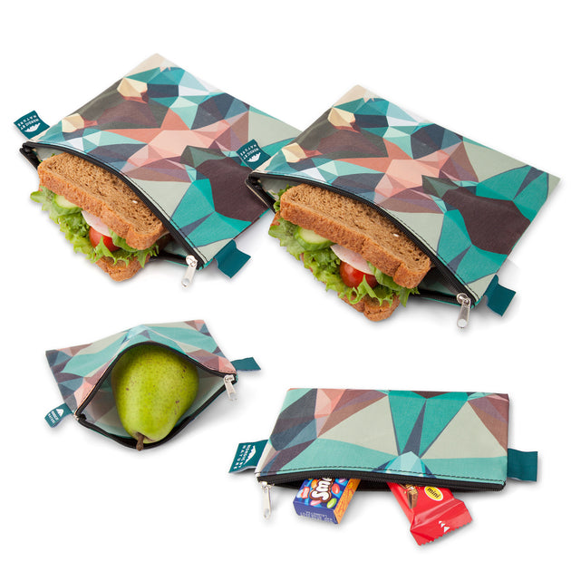 Reusable Sandwich Bag - Set of 2 - Atlantic Sharks & Funny